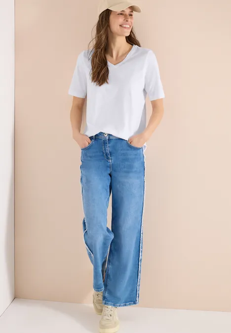 T-shirt basique avec col en V White