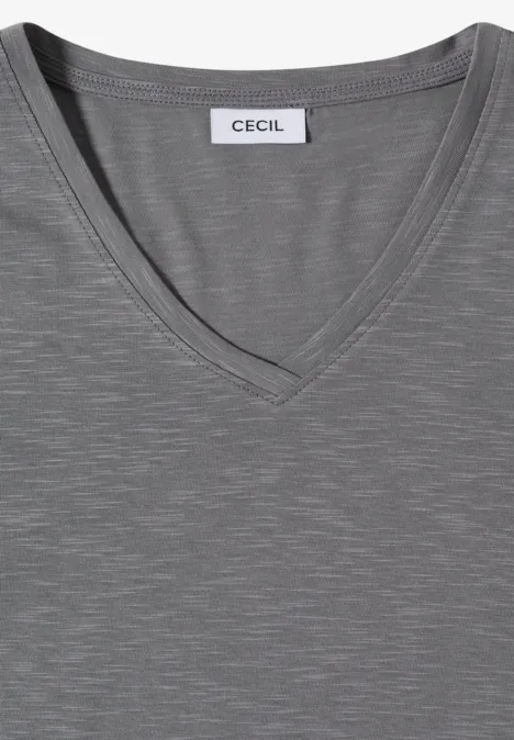 T-shirt basique avec col en V graphite light grey