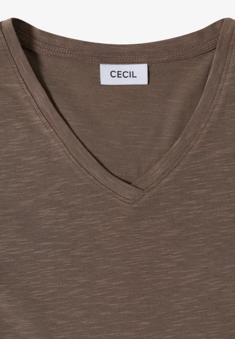 Basic Shirt met V-hals urban taupe