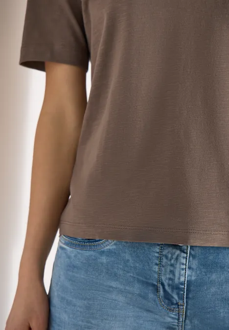 Basic Shirt met V-hals urban taupe
