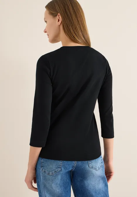 Rippsthirt in Unifarbe Black Rippsthirt in Unifarbe Black