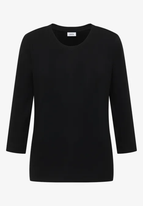 Rippsthirt in Unifarbe Black Rippsthirt in Unifarbe Black