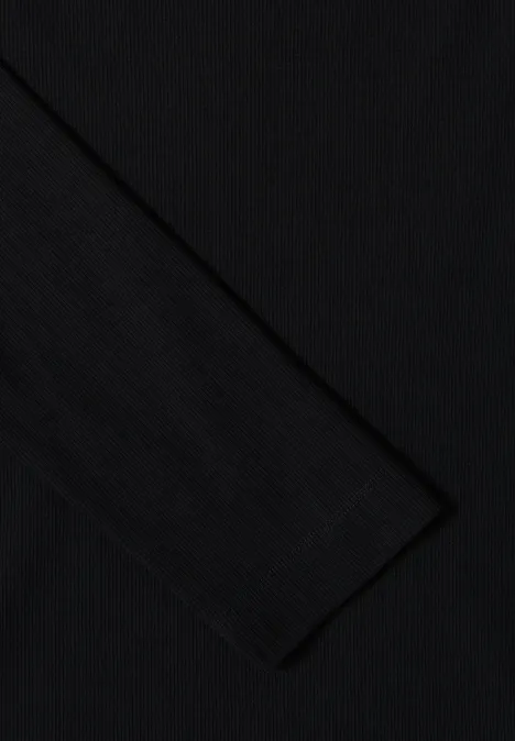 Rippsthirt in Unifarbe Black Rippsthirt in Unifarbe Black