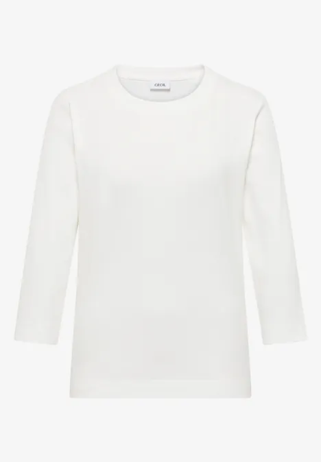 Rippsthirt in Unifarbe vanilla white