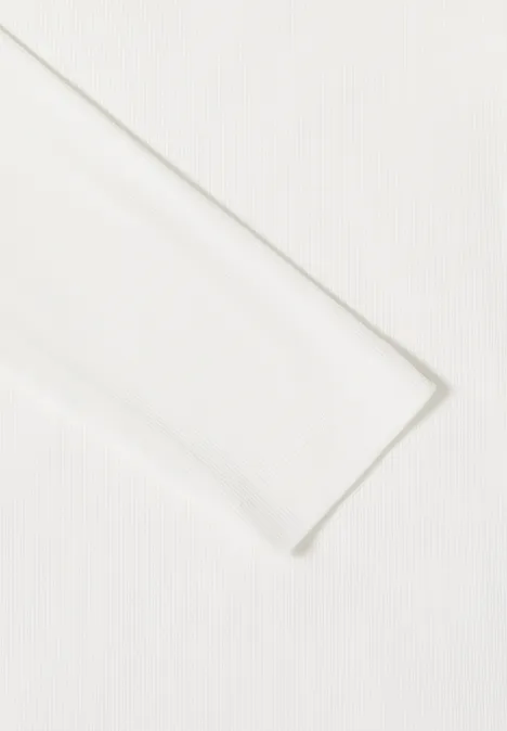 Rippsthirt in Unifarbe vanilla white