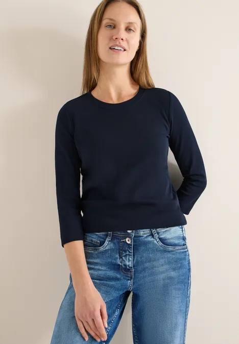 Geribd overhemd in effen kleur universal blue Geribd overhemd in effen kleur universal blue