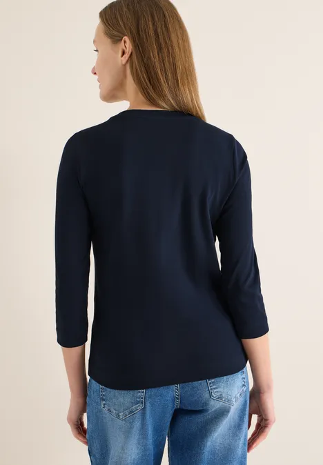 Geribd overhemd in effen kleur universal blue Geribd overhemd in effen kleur universal blue