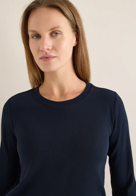 Geribd overhemd in effen kleur universal blue Geribd overhemd in effen kleur universal blue