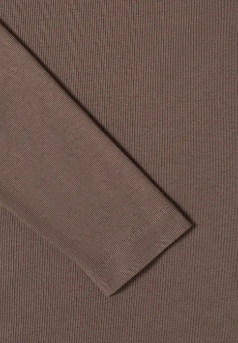 Rippsthirt in Unifarbe urban taupe