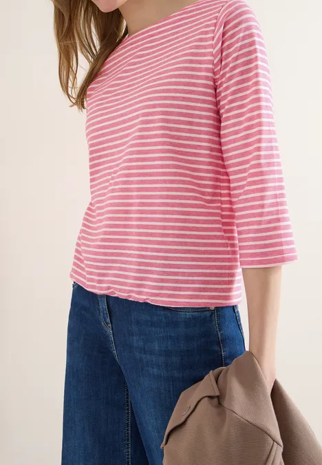 T-shirt à rayures geranium red