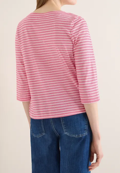 T-shirt à rayures geranium red