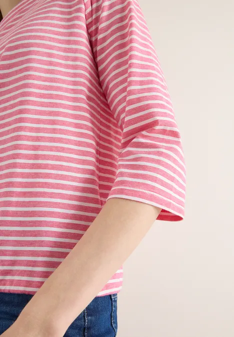 T-shirt à rayures geranium red