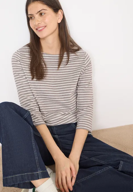 T-shirt à rayures urban taupe