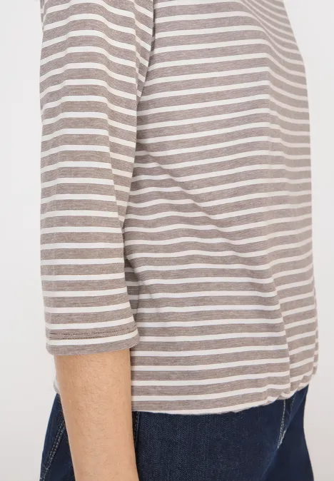 T-shirt à rayures urban taupe