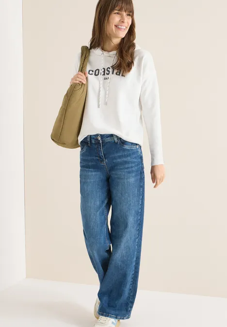 Hoodie mit Stickerei vanilla white