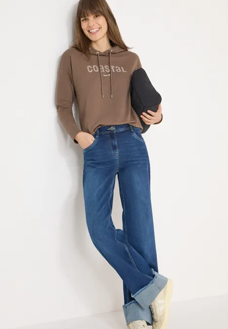 Hoodie mit Stickerei urban taupe