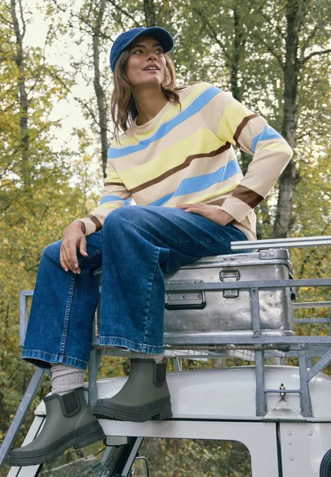 T-shirt à rayures urban taupe melange