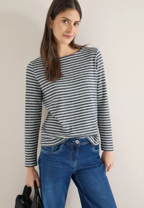 Gestreiftes Shirt universal blue melange