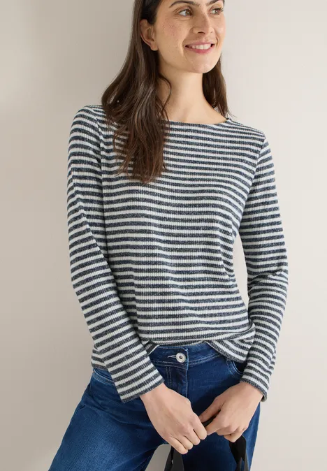 Gestreiftes Shirt universal blue melange