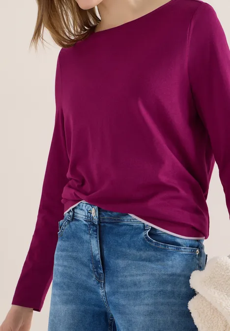 T-shirt en couleur unie magenta purple