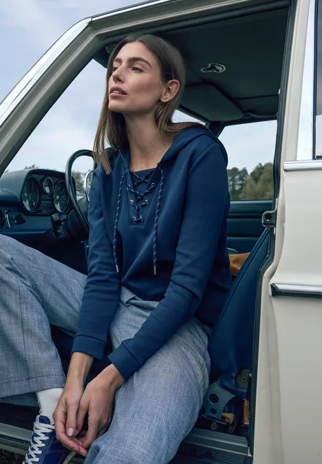 Hoodie shirt met touwtjes universal blue