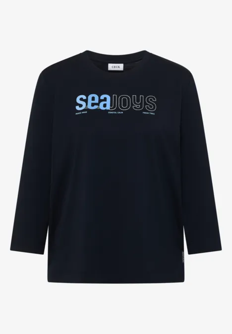 Shirt met print aan de voorkant universal blue