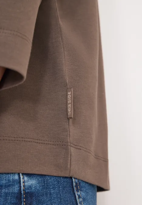 Shirt met print aan de voorkant urban taupe Shirt met print aan de voorkant urban taupe