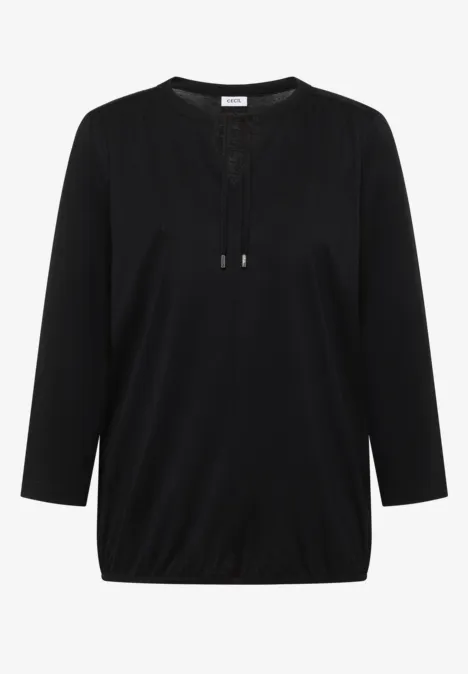 Shirt im Tunika-Look Black