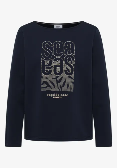 Shirt met borduursel universal blue