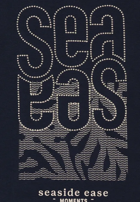 Shirt met borduursel universal blue