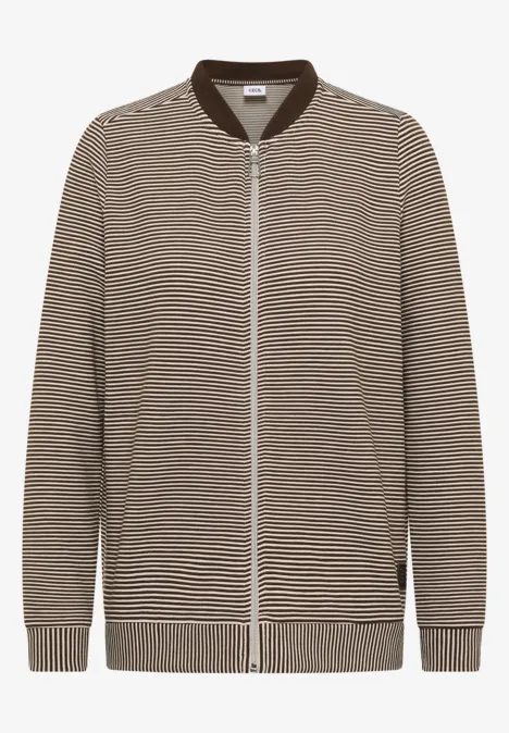 Gestreifte Jacke urban taupe