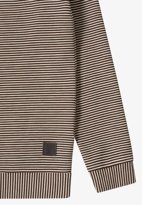 Gestreifte Jacke urban taupe