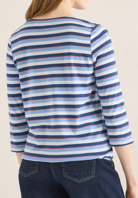 T-shirt à rayures sporty denim blue