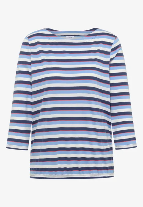 Gestreept shirt sporty denim blue