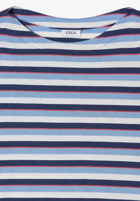 T-shirt à rayures sporty denim blue