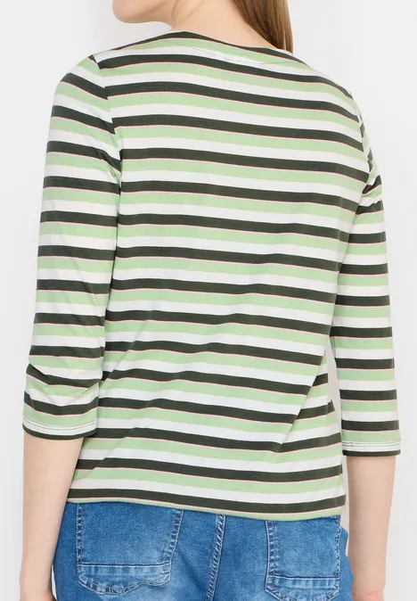 T-shirt à rayures khaki