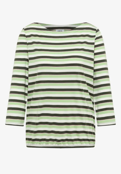 Gestreept shirt khaki