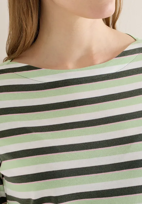 T-shirt à rayures khaki