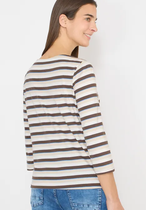 Gestreiftes Shirt urban taupe
