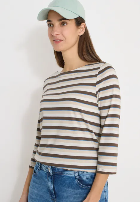 Gestreiftes Shirt urban taupe