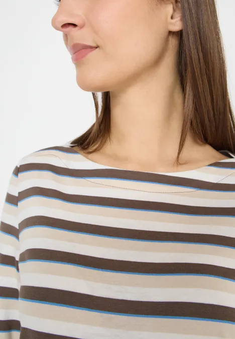 Gestreiftes Shirt urban taupe