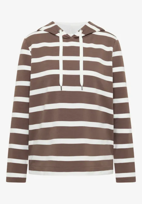 Bluza z kapturem w paski urban taupe