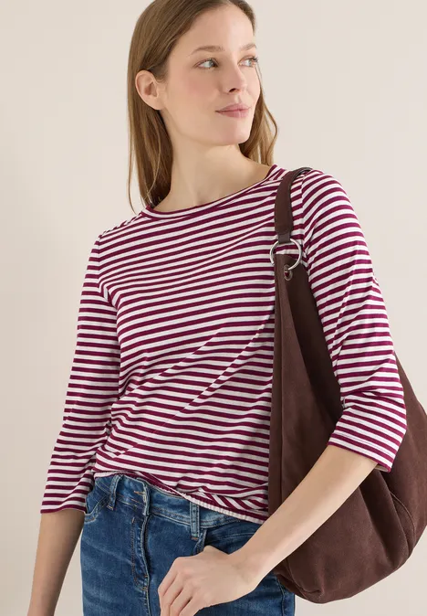 Gestreiftes Shirt magenta purple