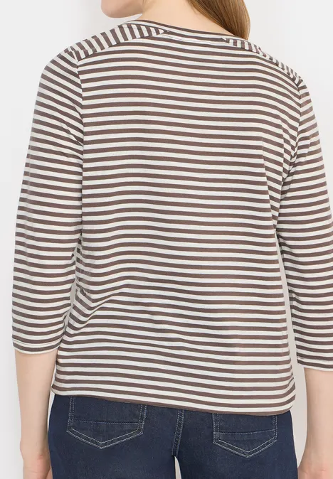 Gestreiftes Shirt urban taupe