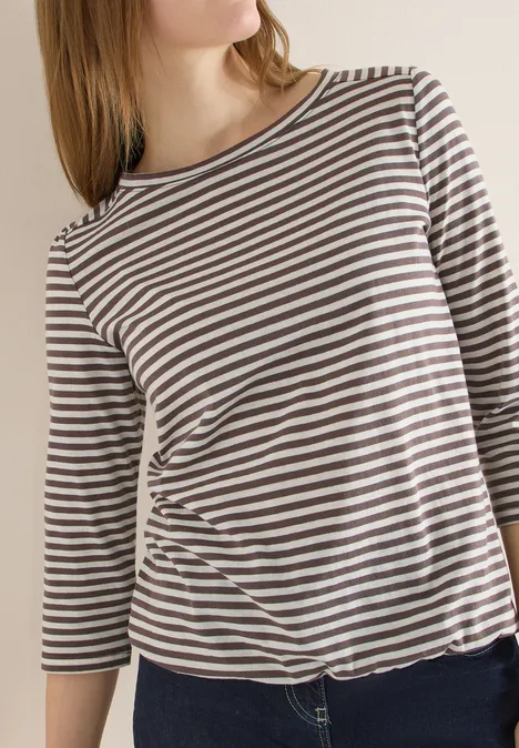 Gestreiftes Shirt urban taupe