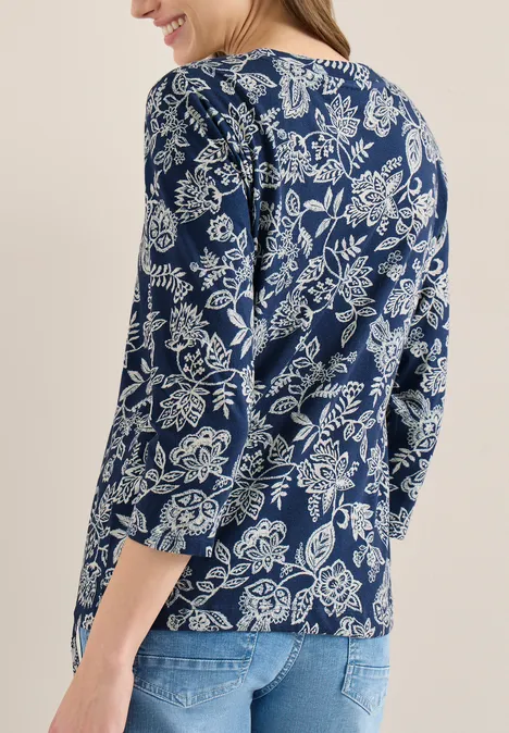 Wzorzysta koszulka sporty denim blue