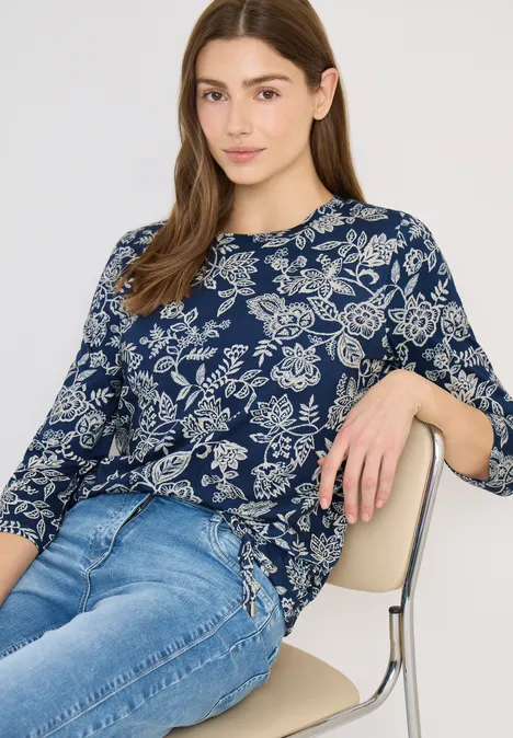 Wzorzysta koszulka sporty denim blue