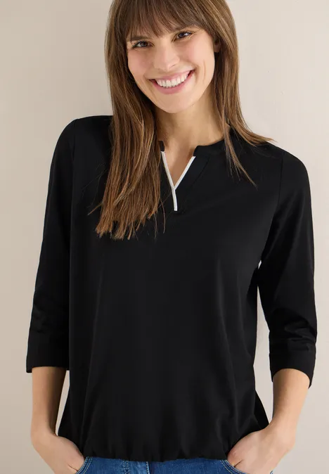 Shirt in Unifarbe Black