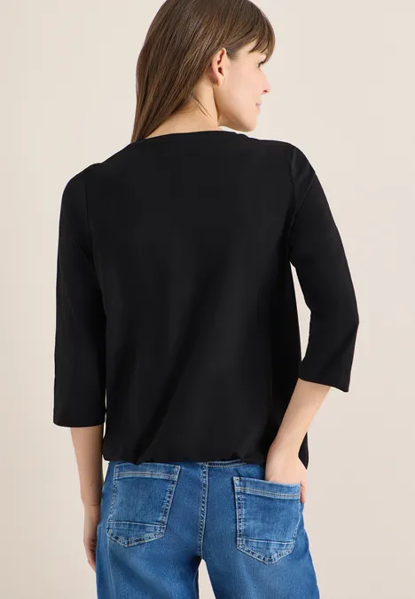 Shirt in Unifarbe Black