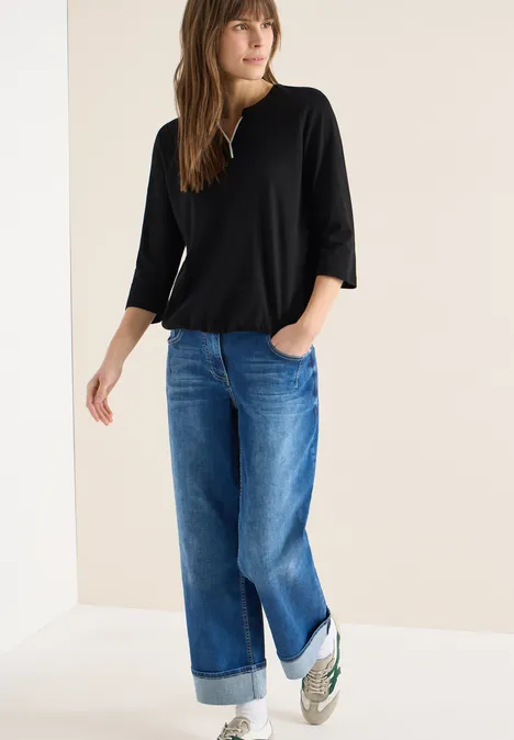 Shirt in Unifarbe Black